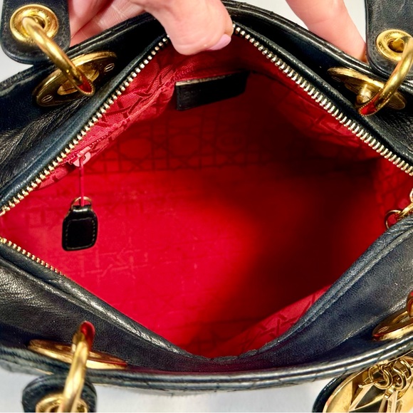 Lady Dior Lambskin Cannage Excellent Used Cond. with Dust Bag & Cert‎ Of Auth - Picture 12 of 14